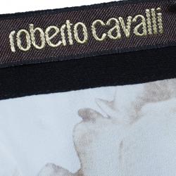 Pre Owned قفطان روبرتو كافالي حرير مطبوع ورد M