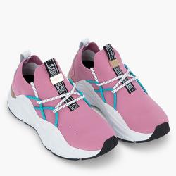 Pre Owned Roberto Cavalli Pink Textile Harison Knitted Sneakers Size EU 37