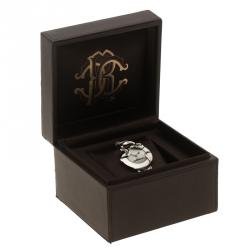 Pre Owned Roberto Cavalli Silver Snake Stainless Steel Classic Women's Wristwatch 38 mm