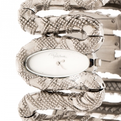 Pre Owned Roberto Cavalli Silver Stainless Steel Cleopatra R7253195515 Women's Wristwatch 40 mm