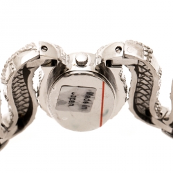 Pre Owned Roberto Cavalli Silver Stainless Steel Cleopatra R7253195515 Women's Wristwatch 40 mm