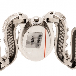 Pre Owned Roberto Cavalli Silver Stainless Steel Cleopatra R7253195515 Women's Wristwatch 40 mm