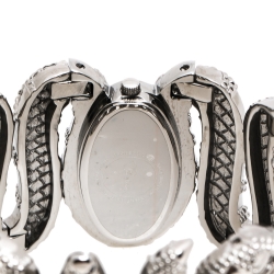 Pre Owned Roberto Cavalli Silver Stainless Steel Cleopatra R7253195515 Women's Wristwatch 40 mm