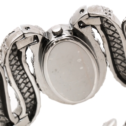 Pre Owned Roberto Cavalli Silver Stainless Steel Cleopatra R7253195515 Women's Wristwatch 40 mm