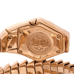 Pre Owned Roberto Cavalli By Franck Muller Mother Of Pearl Rose Gold Plated Stainless Steel Diamond Snake RV2L021M0051 Women's Wristwatch 23 mm