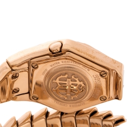 Pre Owned Roberto Cavalli By Franck Muller Mother Of Pearl Rose Gold Plated Stainless Steel Diamond Snake RV2L021M0051 Women's Wristwatch 23 mm