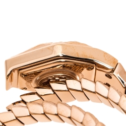 Pre Owned Roberto Cavalli By Franck Muller Mother Of Pearl Rose Gold Plated Stainless Steel Diamond Snake RV2L021M0051 Women's Wristwatch 23 mm