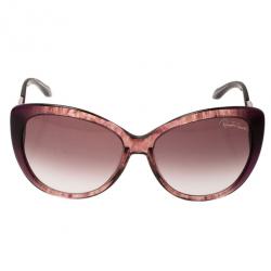 Pre Owned Roberto Cavalli Purple Leopard Frame Serpent Kurumba Cat Eye Sunglasses
