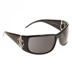 Pre Owned Roberto Cavalli Black 226S Cerbero Rectangular Sunglasses