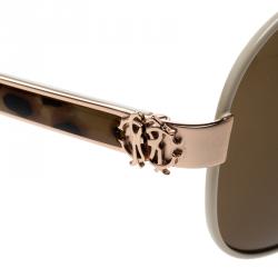 Pre Owned Roberto Cavalli Brown Gorgonea Aviator Sunglasses