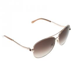 Pre Owned Roberto Cavalli Brown/Gold 792S Adhil Aviator Sunglasses