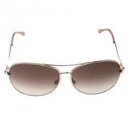 Pre Owned Roberto Cavalli Brown/Gold 792S Adhil Aviator Sunglasses