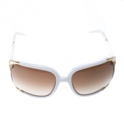 Pre Owned Roberto Cavalli White/ Brown Gradient Talisia 370S Oversized Sunglasses