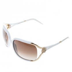 Pre Owned Roberto Cavalli White/ Brown Gradient Talisia 370S Oversized Sunglasses