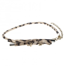 Roberto Cavalli Animal Print Corded Bow Chain Belt XS