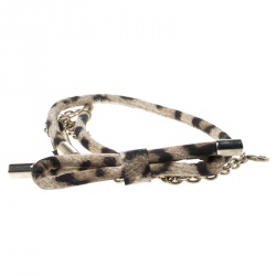 Roberto Cavalli Animal Print Corded Bow Chain Belt XS
