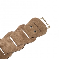 Pre Owned Roberto Cavalli Beige Suede Waist Belt Size 90CM