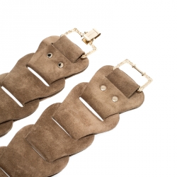 Pre Owned Roberto Cavalli Beige Suede Waist Belt Size 90CM