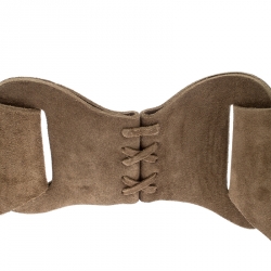 Pre Owned Roberto Cavalli Beige Suede Waist Belt Size 90CM