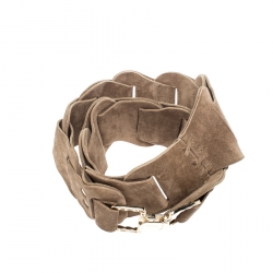 Pre Owned Roberto Cavalli Beige Suede Waist Belt Size 90CM