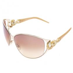 مملوكة مسبقًا Roberto Cavalli Cream Tene Swarovski Crystal Serpent Woman Sunglasses