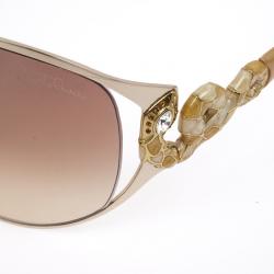 مملوكة مسبقًا Roberto Cavalli Cream Tene Swarovski Crystal Serpent Woman Sunglasses