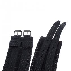 Pre Owned Roberto Cavalli Black Leather Waist Belt Size 85cm
