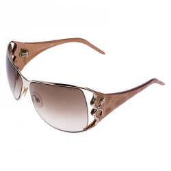 Pre Owned Roberto Cavalli Caramel Brown/Brown Gradient Tizio 387S Oversized Rectangle Sunglasses