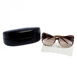 Pre Owned Roberto Cavalli Caramel Brown/Brown Gradient Tizio 387S Oversized Rectangle Sunglasses