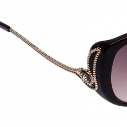 Pre Owned Roberto Cavalli Dark Havana/Brown Gradient 741S Kandooma Cat Eye Sunglasses