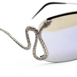 Pre Owned Roberto Cavalli Rimless Fea121s Serpent Woman Sunglasses