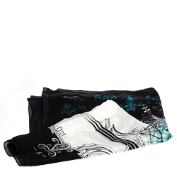 Pre Owned Roberto Cavalli Multicolor Abstract Print Silk Scarf 