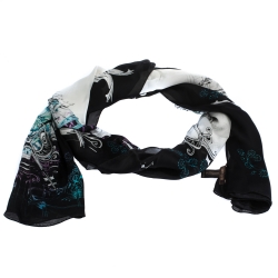 Pre Owned Roberto Cavalli Multicolor Abstract Print Silk Scarf 