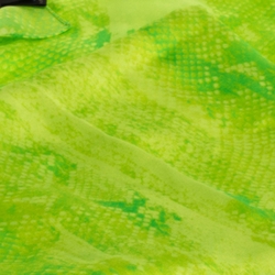 Pre Owned وشاح روبرتو كافالي حرير طباعة نقش جلد الثعبان أخضر نيون