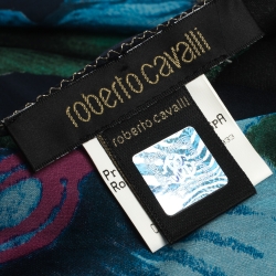 Pre Owned Roberto Cavalli Multicolor Floral Printed Silk Square Scarf 