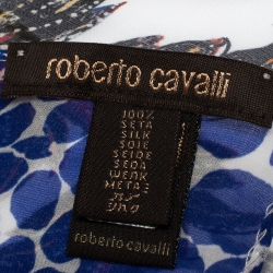 Pre Owned Roberto Cavalli Multicolor Floral Printed Silk Scarf