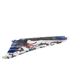 Pre Owned Roberto Cavalli Multicolor Floral Printed Silk Scarf