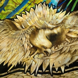 Pre Owned Roberto Cavalli Multicolor Animal Print Silk Scarf