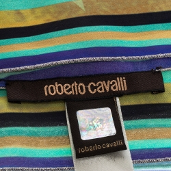 مملوكة مسبقًا Roberto Cavalli Multicolor Floral Print Silk Scarf