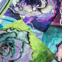 مملوكة مسبقًا Roberto Cavalli Multicolor Floral Print Silk Scarf