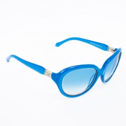 Pre Owned Roberto Cavalli Blue Rounded Cateye Acqua Sunglasses