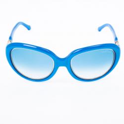 Pre Owned Roberto Cavalli Blue Rounded Cateye Acqua Sunglasses