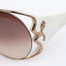Pre Owned Roberto Cavalli White Tiro Women Sunglasses