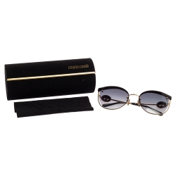 Pre Owned Roberto Cavalli Black & Gold / Smoke Gradient 1088 Cat Eye Sunglasses