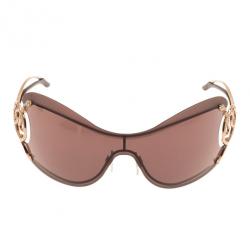 Pre Owned Roberto Cavalli Brown Cicno Serpent Shield Sunglasses