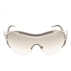 Pre Owned Roberto Cavalli Silver Lacedemone Shield Sunglasses