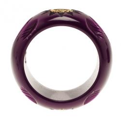 مملوكة مسبقًا Roberto Cavalli Wide Flower Bangle 20CM