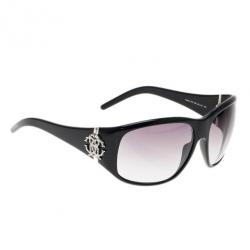 Pre Owned Roberto Cavalli Black Apsirto Crystal Logo Sunglasses