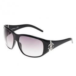 Pre Owned Roberto Cavalli Black Apsirto Crystal Logo Sunglasses