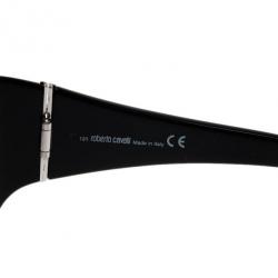 Pre Owned Roberto Cavalli Black Apsirto Crystal Logo Sunglasses